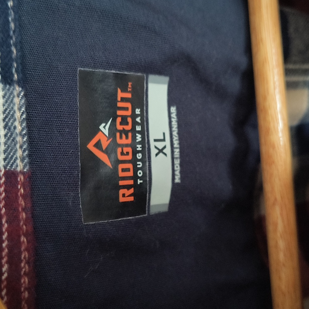 Ridgecut Tough Plaid Wear Red Blue Beige Long Sleeve Heavy Weight Flannel Sz XL - Picture 4 of 9